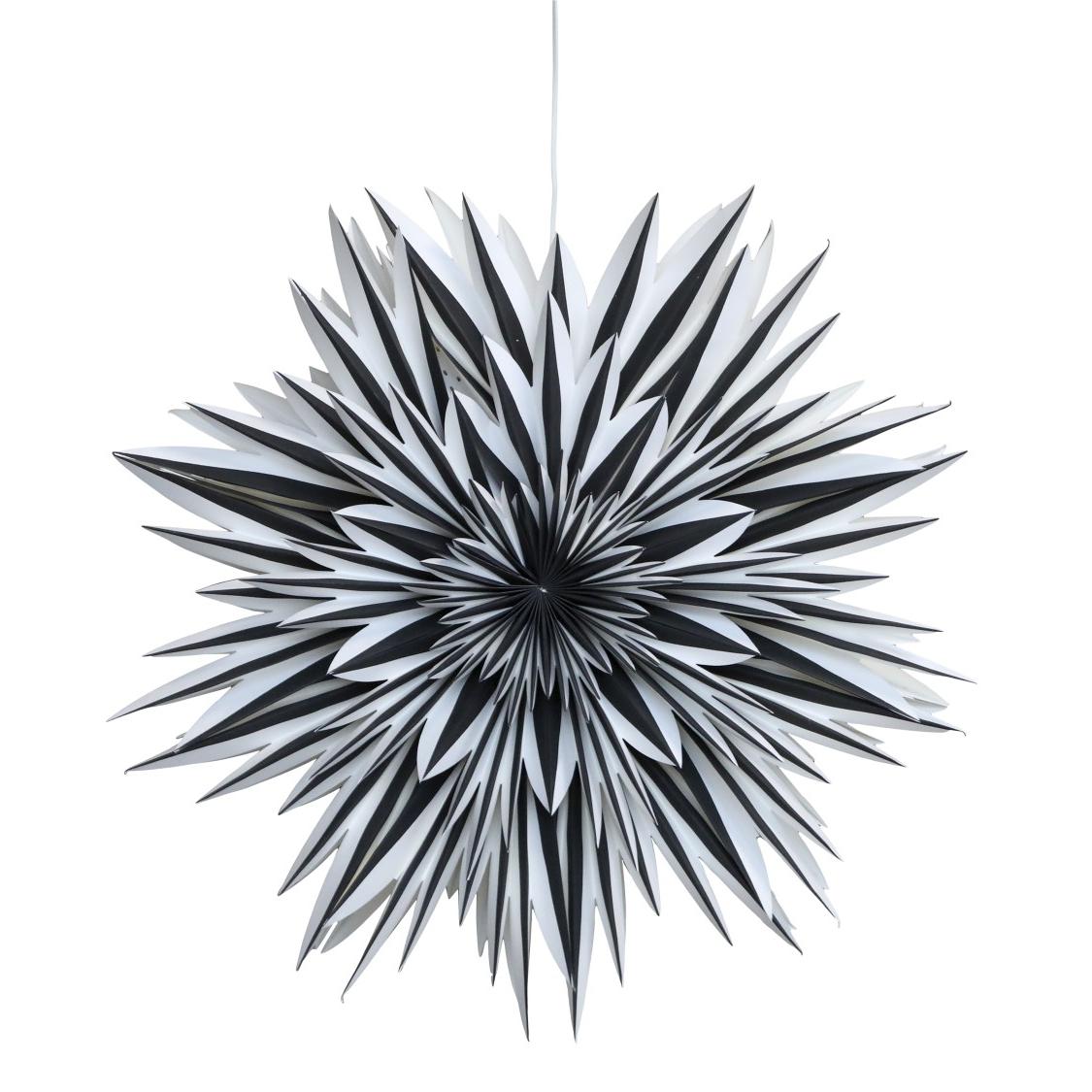 Black Striped Paper Star Fan Light Decoration