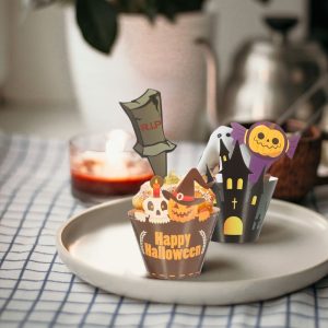 Custom Available Halloween Cake Paper Baking Cup Decorations