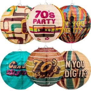 Disco Party Hanging Paper Lanterns Personalized 70's Party Decorations