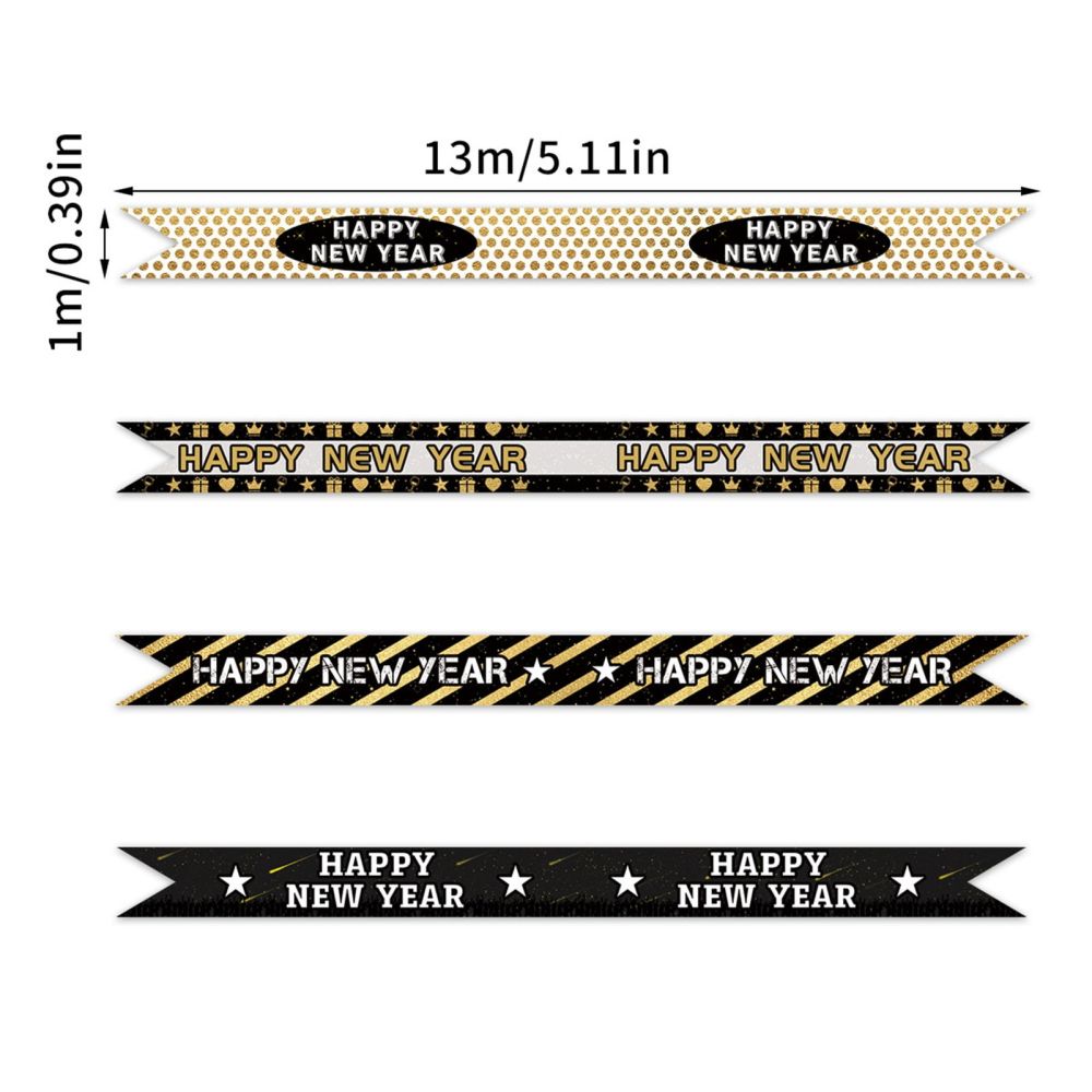 Happy New Year Personalized Paper Straws with Stickers