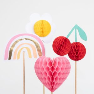 Honeycomb Paper Cake Toppers Kit