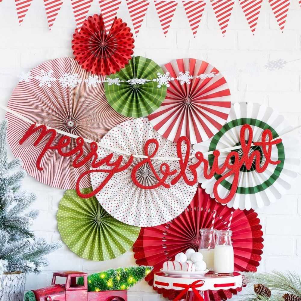 Merry Christmas Party Paper Fans Supplier