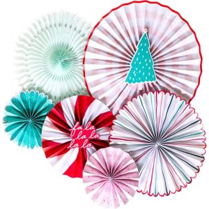Christmas Party Fan Set Pastel Christmas Fans Supplier
