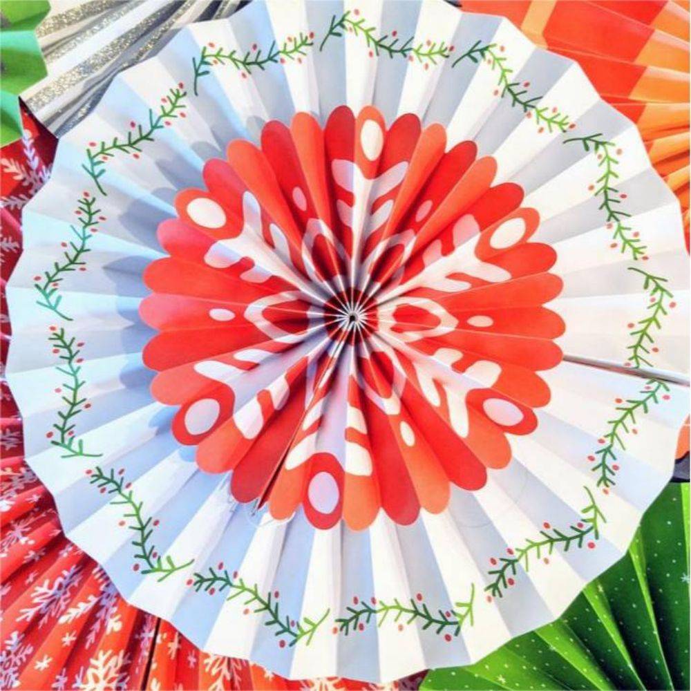 Personalized Christmas Party Paper Fan Decorations