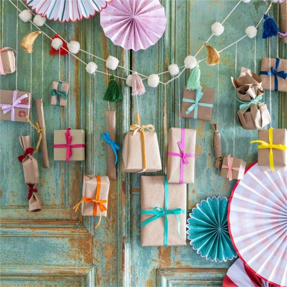 Personalized Christmas Party Paper Fan Decorations