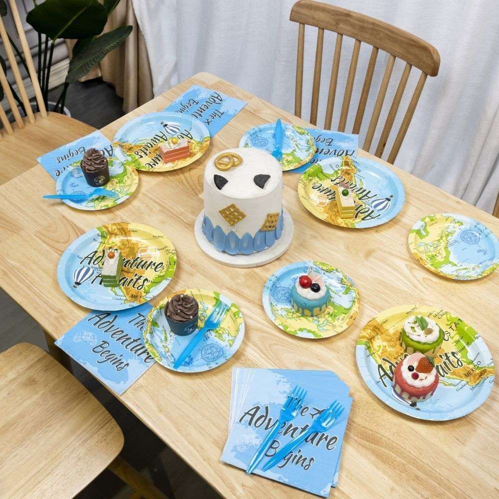 Birthday Adventure Themed Personalized Party Tableware
