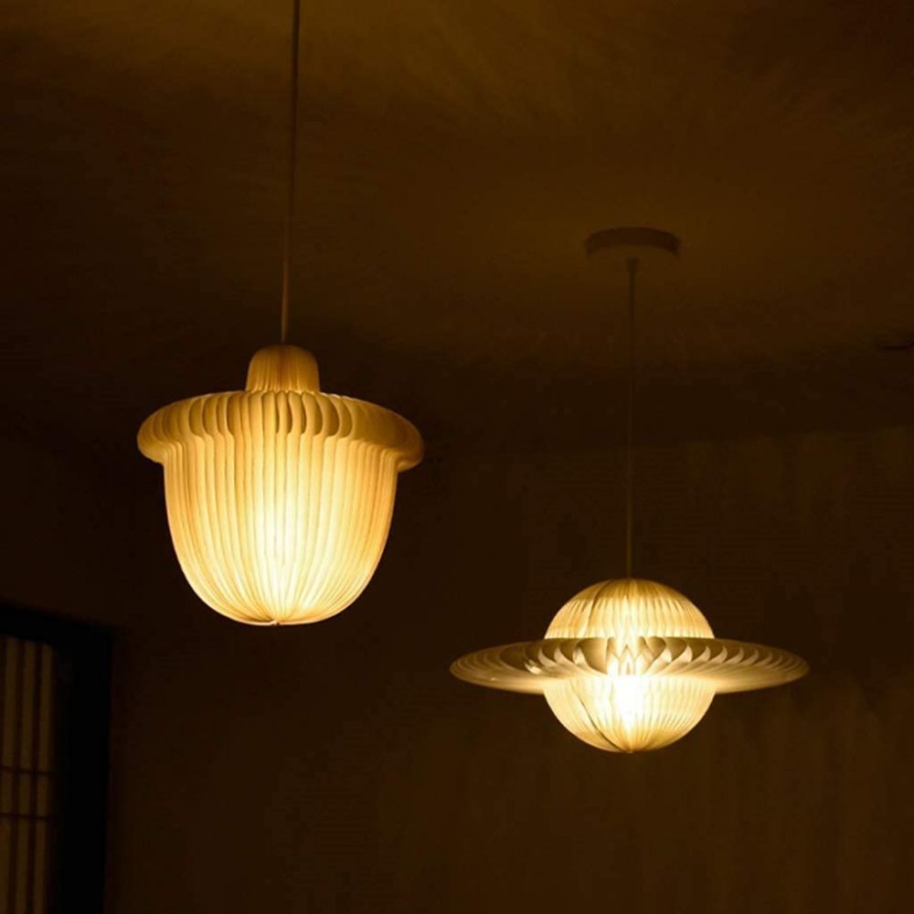 Custom Led Warm Yellow And White Honeycomb Paper Chandelier