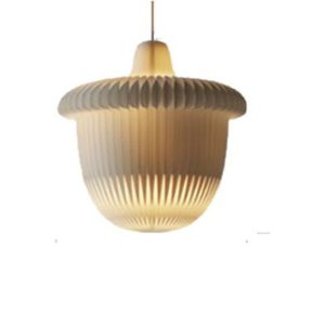 Custom LED Warm Yellow And White Pine Cone Shape Honeycomb Paper Chandelier