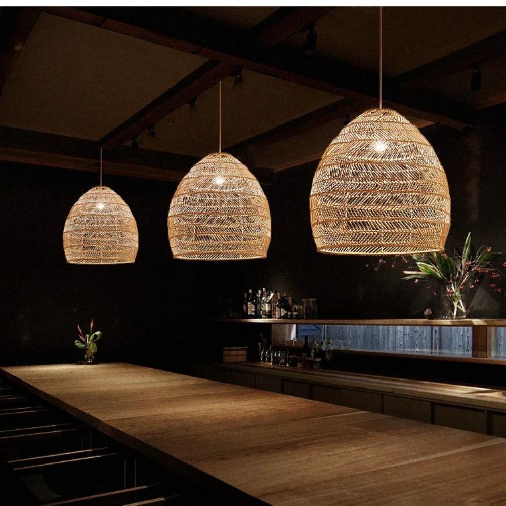 Detail Bamboo Pendant Lamps Rattan Lighting Pendant