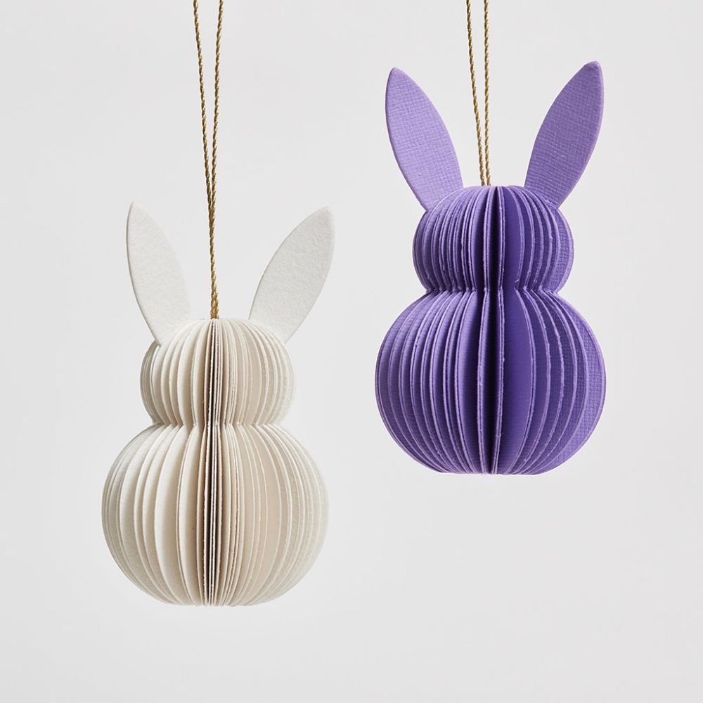 Honeycomb Paper Bunny Ornaments