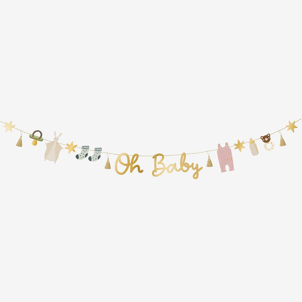 Oh Baby Party Garland Customized Paper Banner