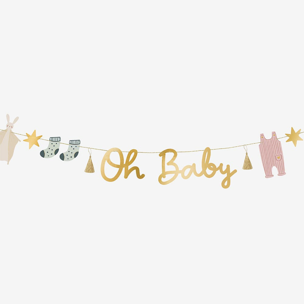 Oh Baby Party Garland Paper Banner