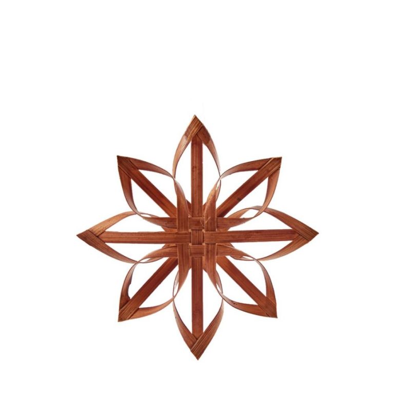 Personalized Bamboo Stars Brown Christmas Tree Ornament Set