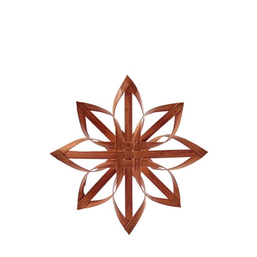 Personalized Bamboo Stars Brown Christmas Tree Ornament Set