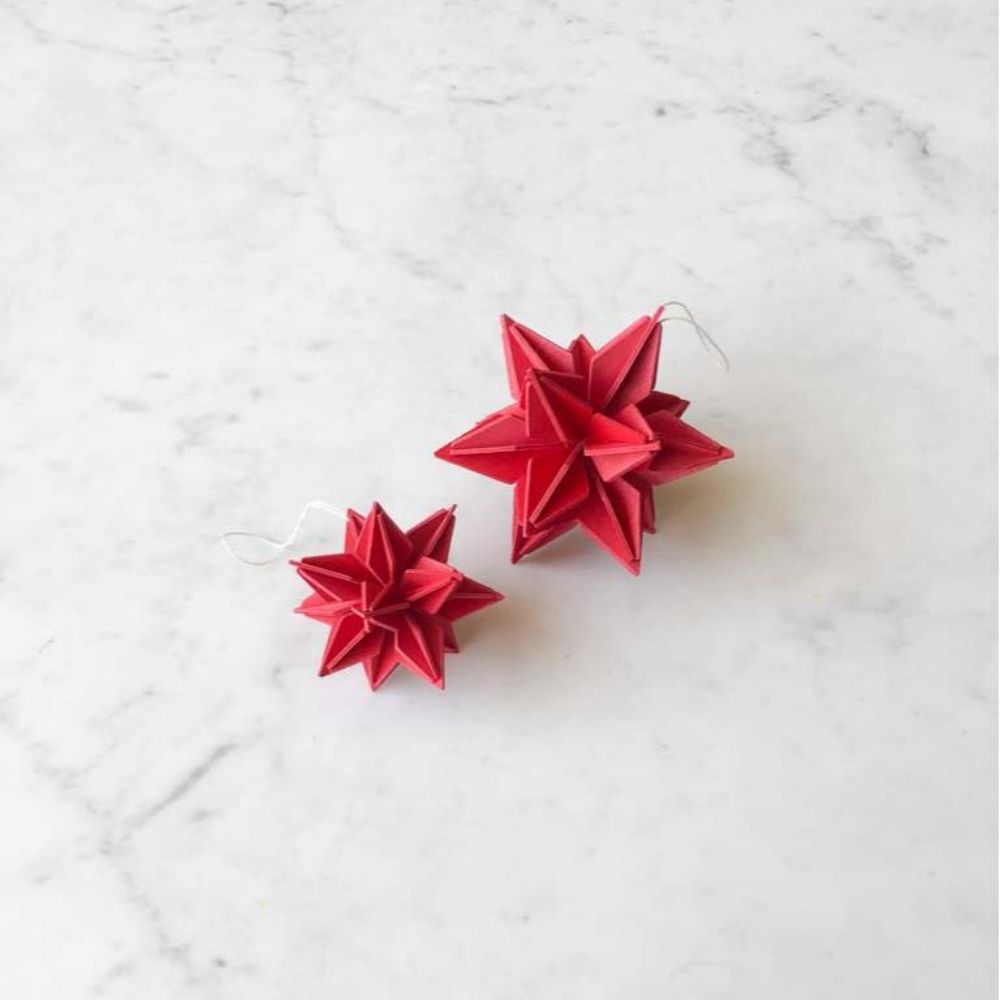 Red Exploding 3d Paper Stars Finnish Festive Ornaments Wholesale