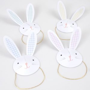 White Bunny Party Hats Easter Bunny Paper Hats Set Supplier