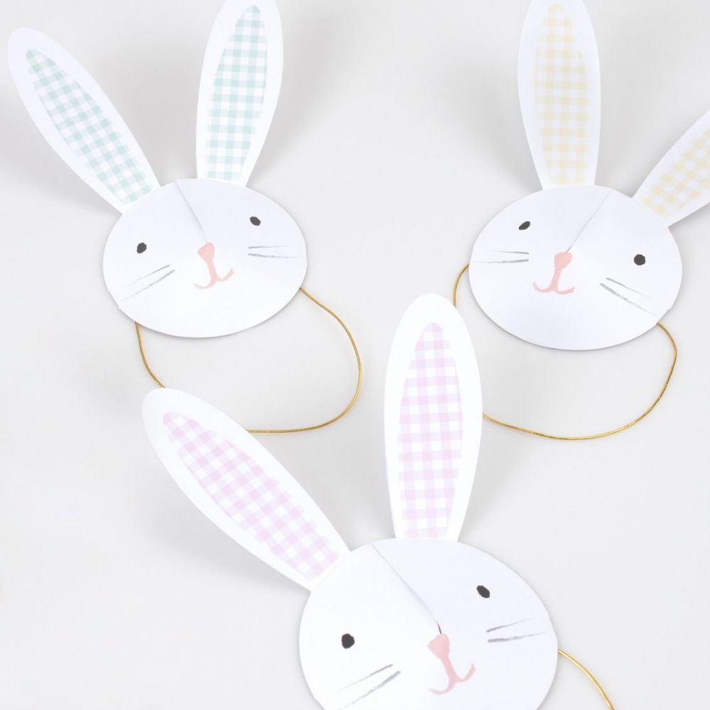 White Bunny Party Hats Easter Bunny Paper Hats Set Supplier