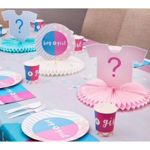 Blue Panda Gender Reveal 3 Piece Set Table Decorati