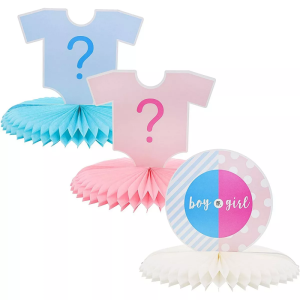 Blue Panda Gender Reveal Table Decorations  Honeycomb Centerpieces