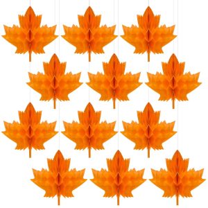 Fall Honeycomb Paper Centerpiece Decoration Maple Leaf Honeycomb Centerpieces