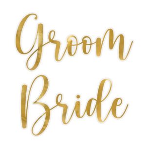Glass Stickers Bride Groom Gold Bridal Shower Decorations Wholesale
