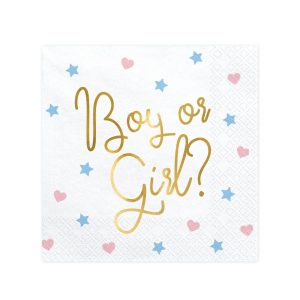 Boy or Girl Gender Reveal Lunch Napkins Pack Factory