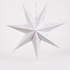 White Round Hole Embroidery Thread Craft Paper Star Lamp