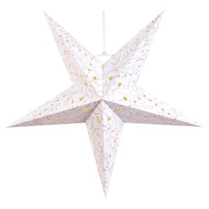 White Polka Dot Star Hole Hollow Paper Star Lamp Decoration Supplier