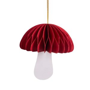 Red Mushroom Paper Honeycomb Christmas Decoration Dealer