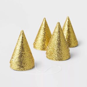 Glittered Party Hats Gold Bulk Custom Paper Hats
