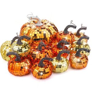 Thanksgiving Day Elegant Multicolor Glass Pumpkin Disco Ball Wholesale