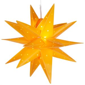 Outdoor Rated Waterproof Fold-Flat Yellow Moravian Starlight Wholesale