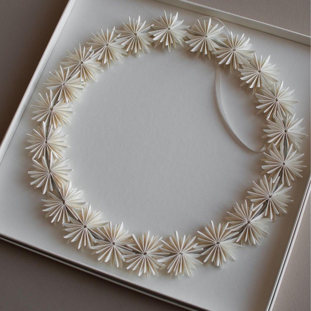 Paper flake wreath Christmas decoration_ White DBKD (2)