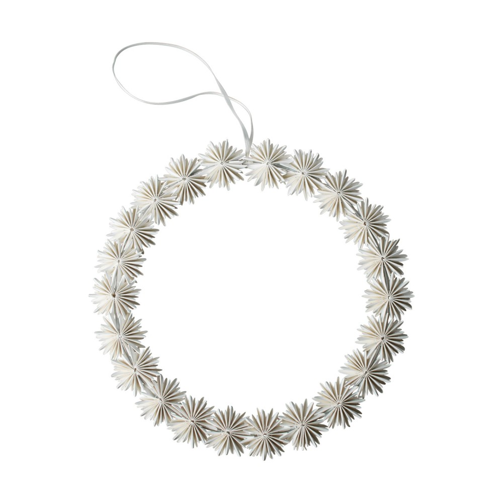 Paper flake wreath Christmas decoration_ White DBKD