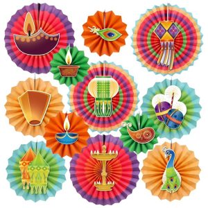 Bulk Happy Diwali Banner and Photo Booth Decorations Party Supplies Kit