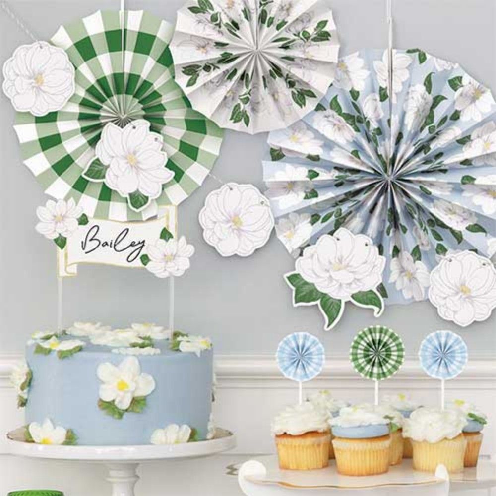 Garden Party Assorted Paper Fan Hanging Decorations yythkg 1
