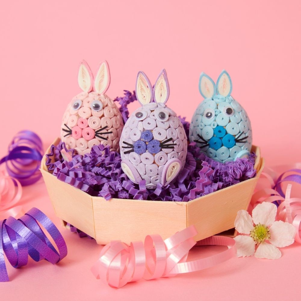 Mini Quilled Paper Easter Bunny Set of 3