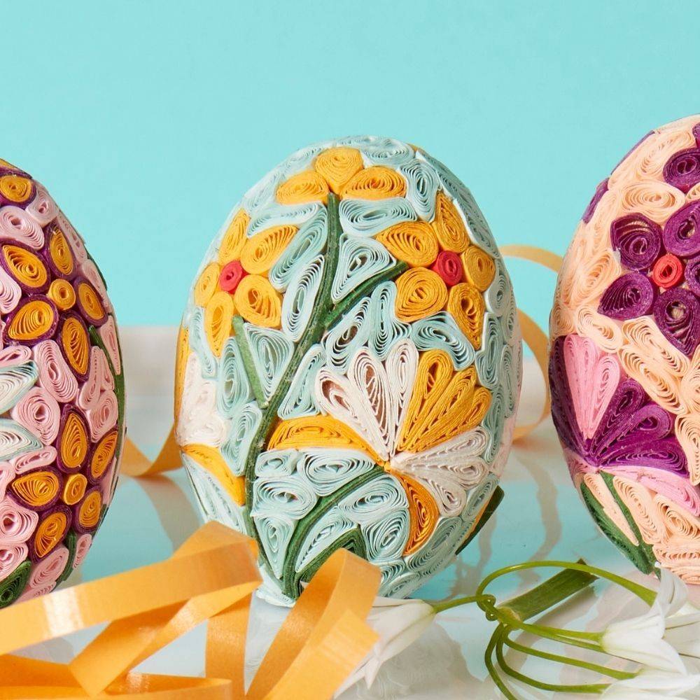 Mini Quilled Paper Easter Floral Eggs Set of_yythkg