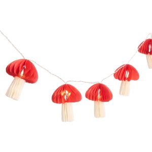 Personalized Honeycomb Paper Mushroom String Lights