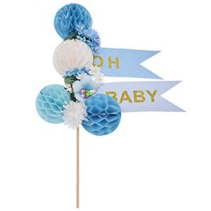 Bulk Oh Baby Honeycomb Ball Cake Toppers for Baby Shower Party Decoration