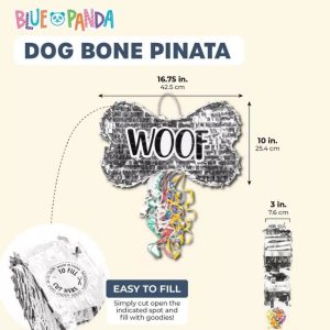 Blue Panda Small Silver Dog Bone Pinata with yythkg 1