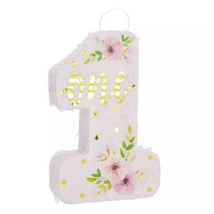 Personalized Girls 1st Birthday Number Pinata Table Centerpieces