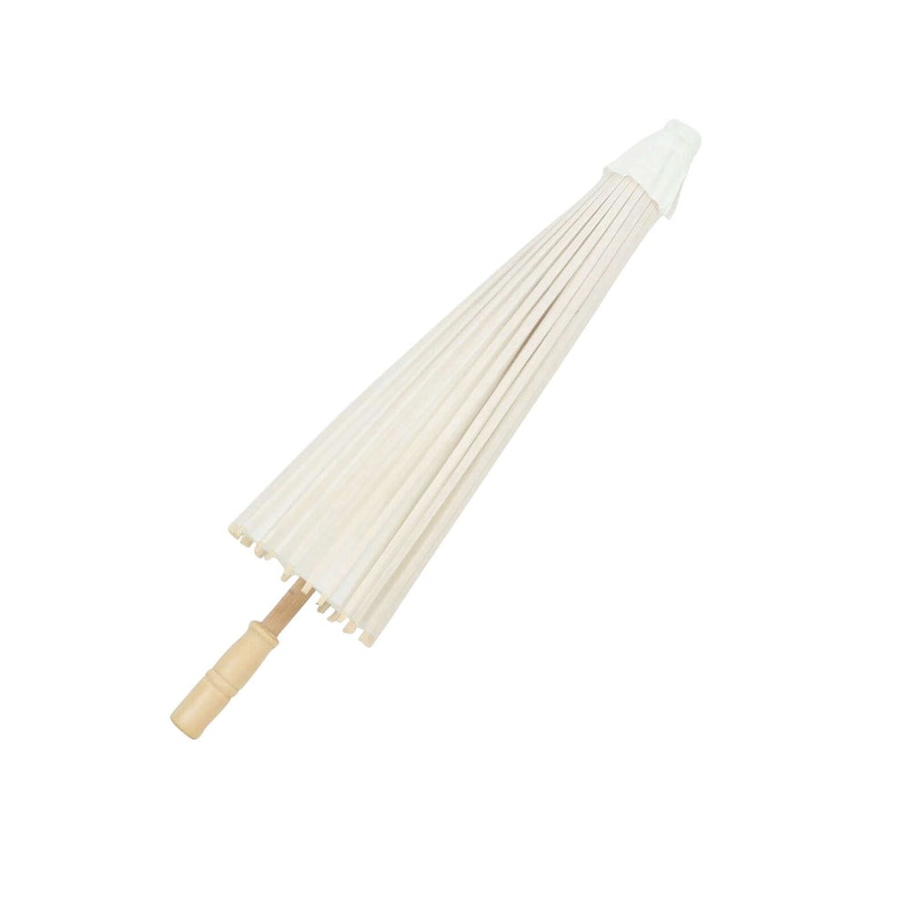 Pack of Two White 32 Inch Bamboo Umbrellas_whtbkgd