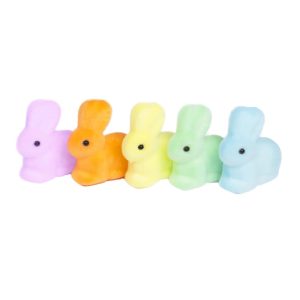 Personalized Pastel Rainbow Flocked Bunnies Factory Outlet