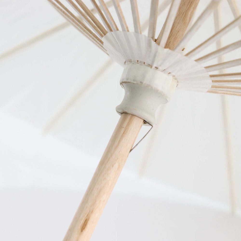 Two Pack 32 Inch White Parasol Paper Umbrellas