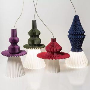 Factory Handcrafted Two-toned Pleated Lamps Paper Flower Lights