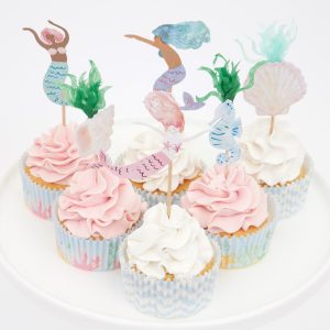 Custom Wholesale Mermaid Cupcake Toppers Kit 24Pcs