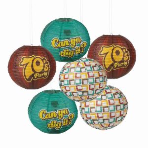 Custom 70s Themed Party Decoration Round Paper Lanterns