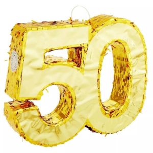 Customized 50th Gold Foil Pinata Number Decorations