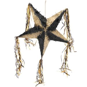 Custom Black Gold Star Pinata Foldable Pinata for Boys and Girls
